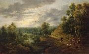 Lucas van Uden Landscape with Hunters oil on canvas